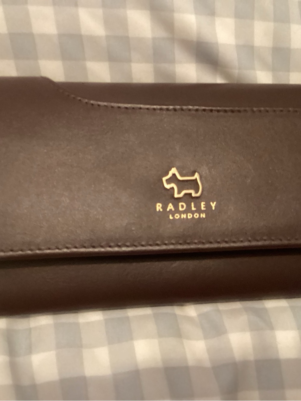 RADLEY LONDON Brown Leather Continental Wallet with Gold Dog Logo